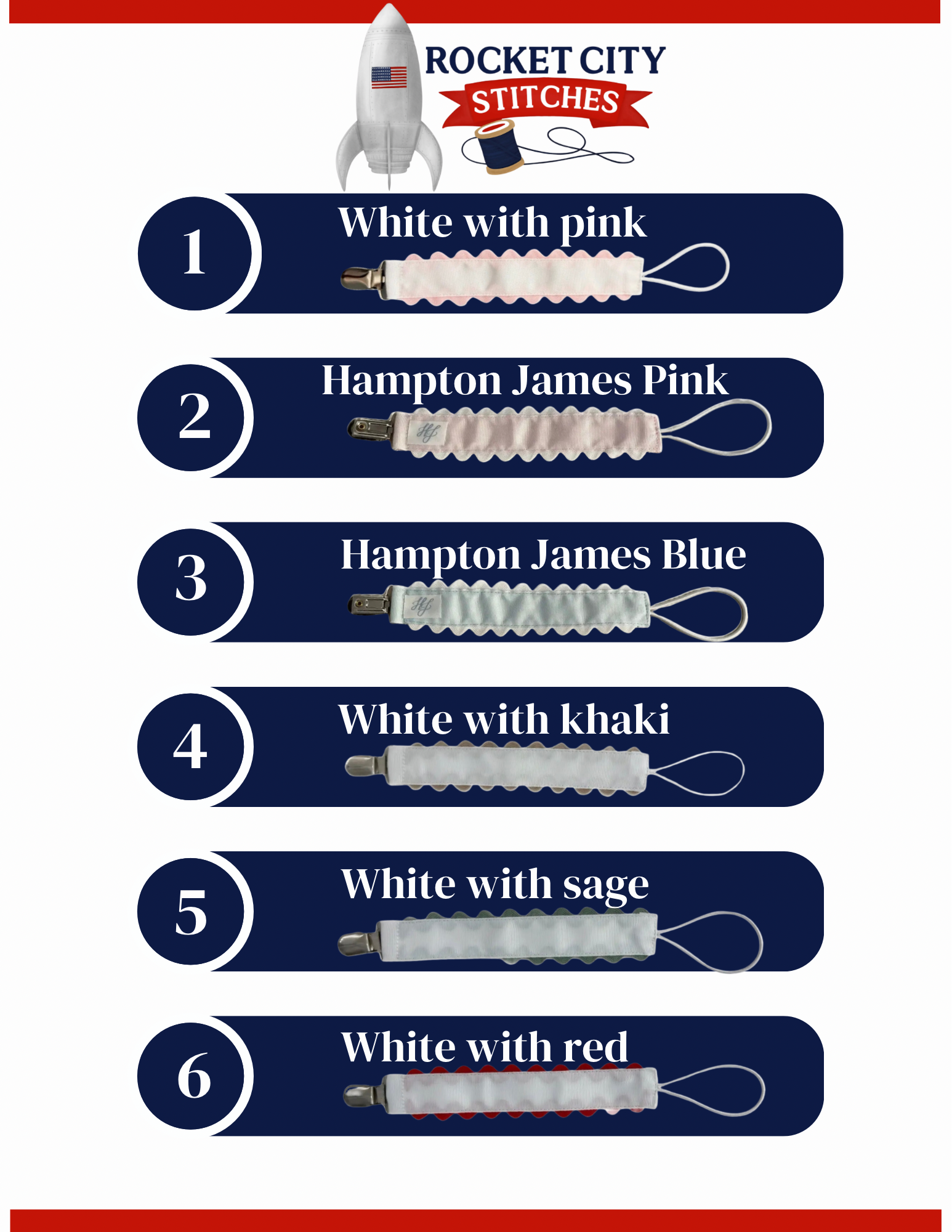 Embroidered Paci Clips
