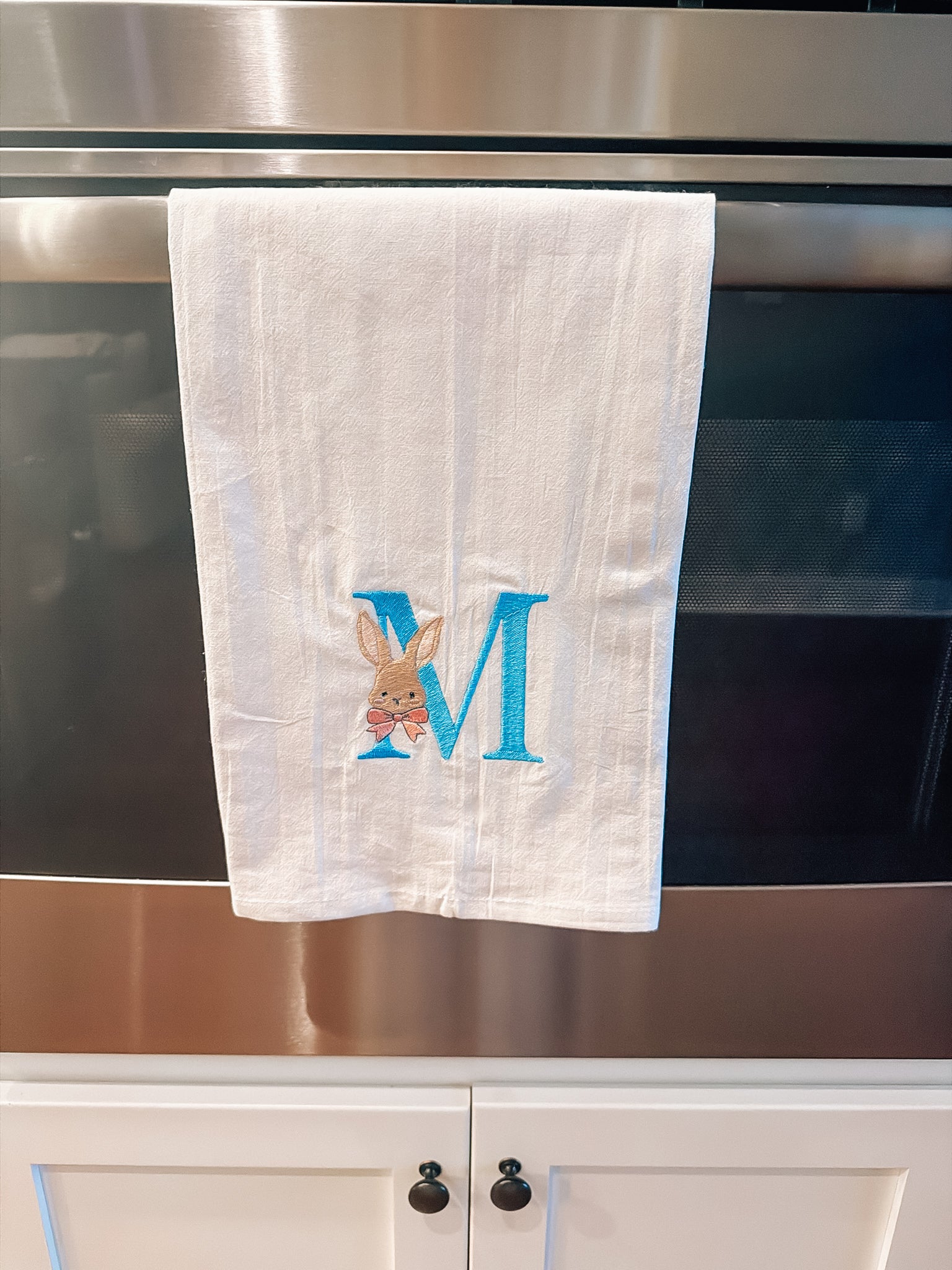 Bunny Initial Tea Towel